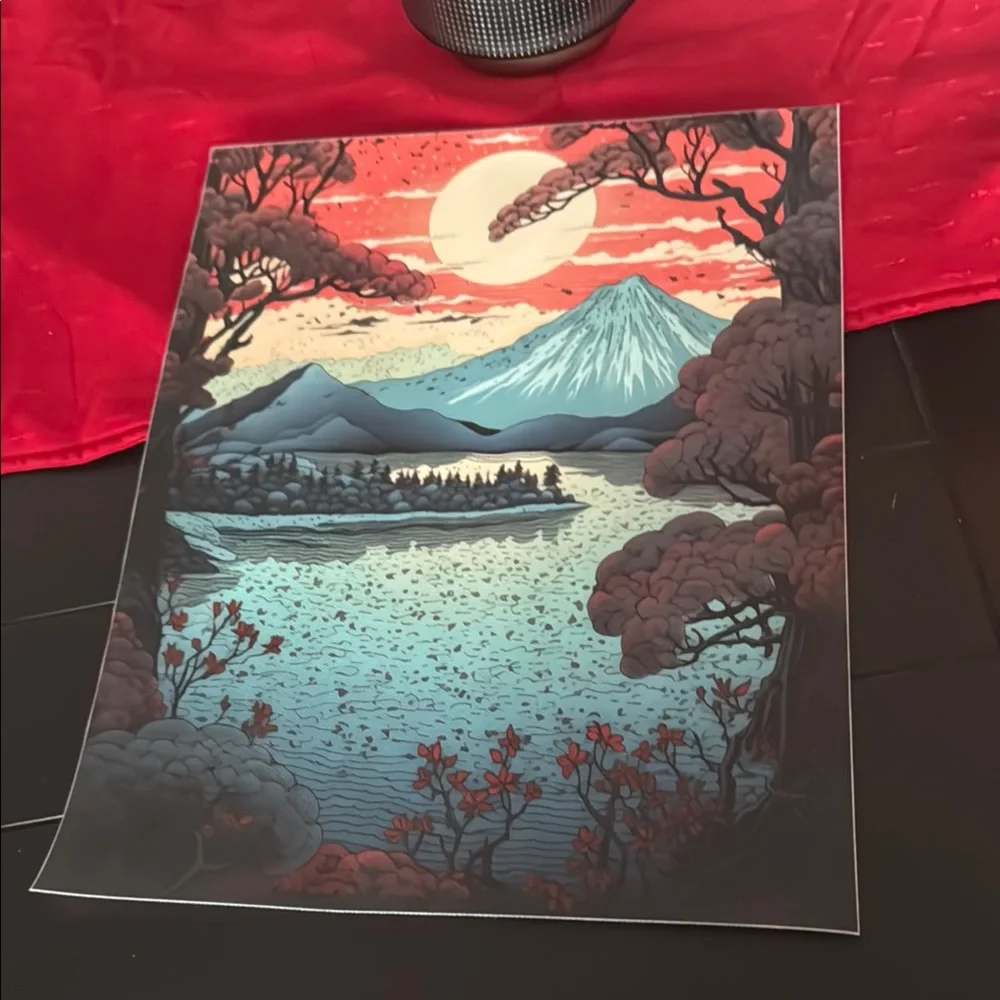 Japanese Scenic Mountain Art Set of 3 Canvas Prints